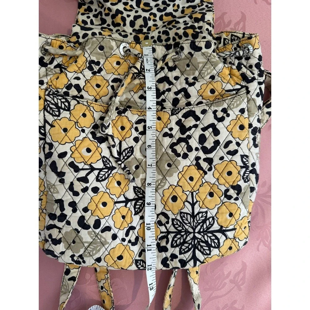 Vera Bradley yellow and‎ black drawstring backpack and shoulder bag